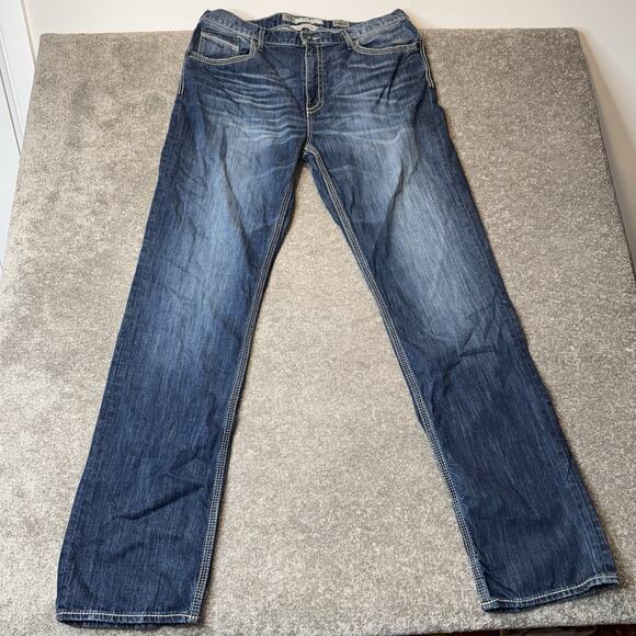 BKE Tyler Jeans Men 38XXL Straight Leg NWOT Blue Denim Style PLC23016 Distressed